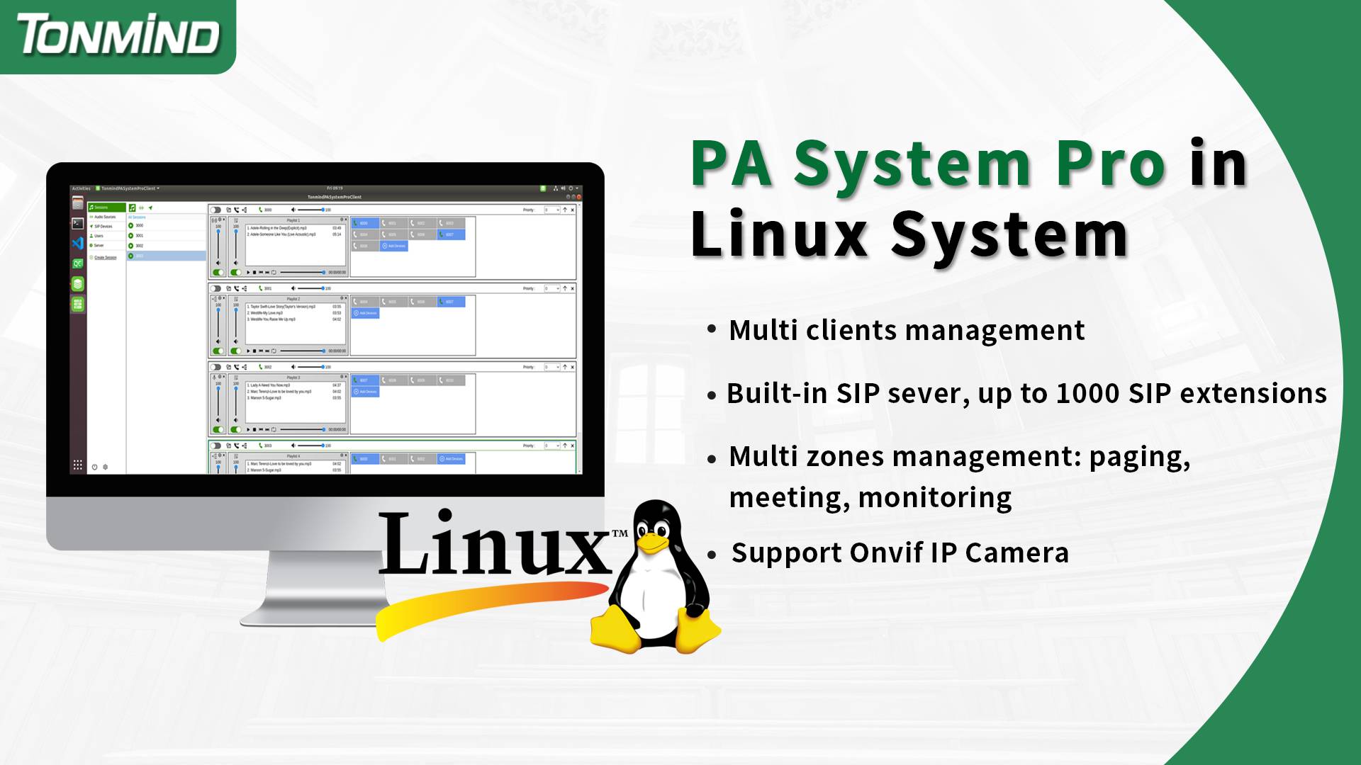 Tonmind Launches PA System Pro Linux Version to Expand Application Scenarios